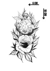 Geçici Gül Ve Saat Figürlü Mini Dövme Tattoo