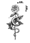 Geçici Gül Ve Yılan Figürlü Dövme Tattoo