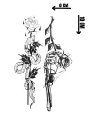 Geçici Gül Ve Yılan Figürlü Mini Dövme Tattoo