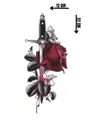 Geçici Kama Ve Gül Figürlü Dövme Tattoo