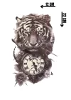 Geçici Kaplan Ve Saat Figürlü Dövme Tattoo
