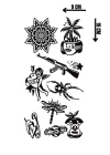 Geçici Karışık Figürlü Dövme Tattoo