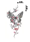 Geçici Kelebek Figürlü Dövme Tattoo