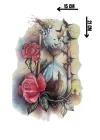 Geçici Kum Saati Ve Çiçek Figürlü Dövme Tattoo