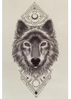 Geçici Kurt Figürlü Dövme Tatto