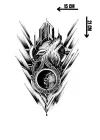Geçici Kurt Figürlü Dövme Tattoo