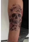 Geçici Kuru Kafa Figürlü Dövme Tattoo