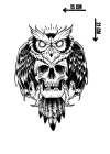 Geçici Kuru Kafa Figürlü Dövme Tattoo