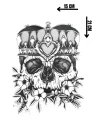 Geçici Kuru Kafa Figürlü Dövme Tattoo
