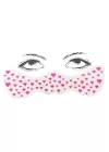 Geçici Pembe Kalp Çil Makyaj Bandı Glitter Parıltılı Simli Bant / Tattoo