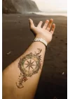 Geçici Pusula Figürlü Dövme Tattoo