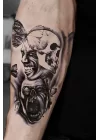 Geçici Şeytan Ve Kurukafa Dövme Tattoo