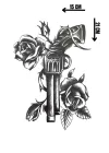 Geçici Silah Ve Çiçek Figürlü Dövme Tattoo