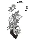 Geçici Silah Ve Çiçek Figürlü Dövme Tattoo