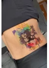 Geçici Yazılı Ve Kadın Modelli Dövme Tattoo