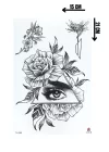 Gerçekçi Geçici Gül ve Göz Dövme Tattoo