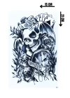 Gerçekçi Geçici Kurukafa ve Saat Dövme Tattoo