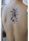 Gezegen Kelebek Ve Çiçek Geçici Dövme Tattoo