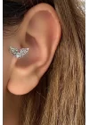 Gümüş Renk Kanat Figürlü Cerrahi Çelik Tragus/kıkırdak Küpe/piercing (tek)