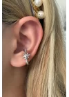 Gümüş Renk Kuzey Yıldızı Figürlü Çelik Ear Cuff (tek)