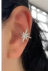 Gümüş Renk Kuzey Yıldızı Figürlü Ear Cuff Küpe (Tek)