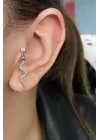 Gümüş Renk Yılan Figürlü Cerrahi Çelik Tragus/kıkırdak Küpe/piercing (tek)