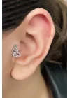 Gümüş Renk Yılan Figürlü Cerrahi Çelik Tragus/kıkırdak Küpe/piercing (tek)