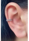 Gümüş Renk Zincir Detay Çelik Ear Cuff (Tek)