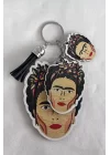 Karışık Renkli Frida Kahlo Figürlü Anahtarlık