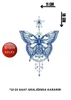 Kelebek Figürlü 12 Saat Sonra Kararan Geçici Dövme Tattoo