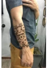 Kurukafa Ve Çiçek Modelli Geçici Dövme Tattoo