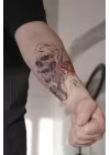 Kurukafa Ve Gül Geçici Dövme Tattoo