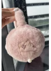 Pembe Renk Yıldız Detaylı Peluş Kulaklık