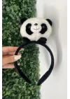 Siyah Ve Beyaz Renk Panda Figürlü Peluş Taç