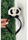 Siyah Ve Beyaz Renk Panda Figürlü Peluş Taç