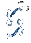 Sonsuzluk İşareti Ve Tüy Figürlü 12 Saat Sonra Kararan Geçici Dövme Tattoo