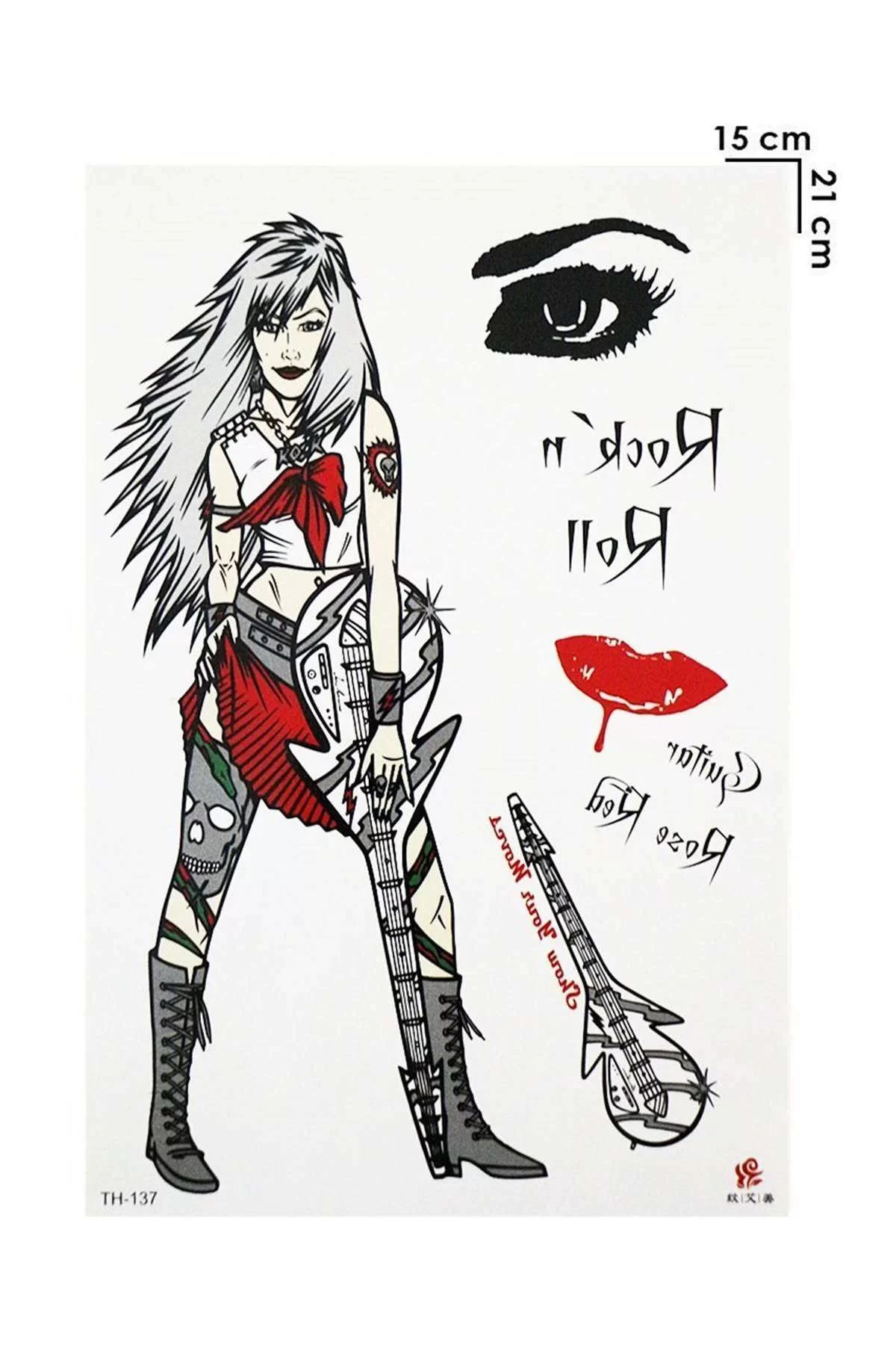 Geçici Kadın Modelli Dövme Tattoo