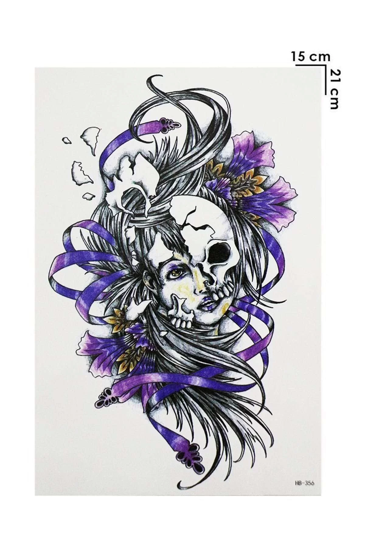 Geçici Kadın Kurukafa Dövme Tattoo