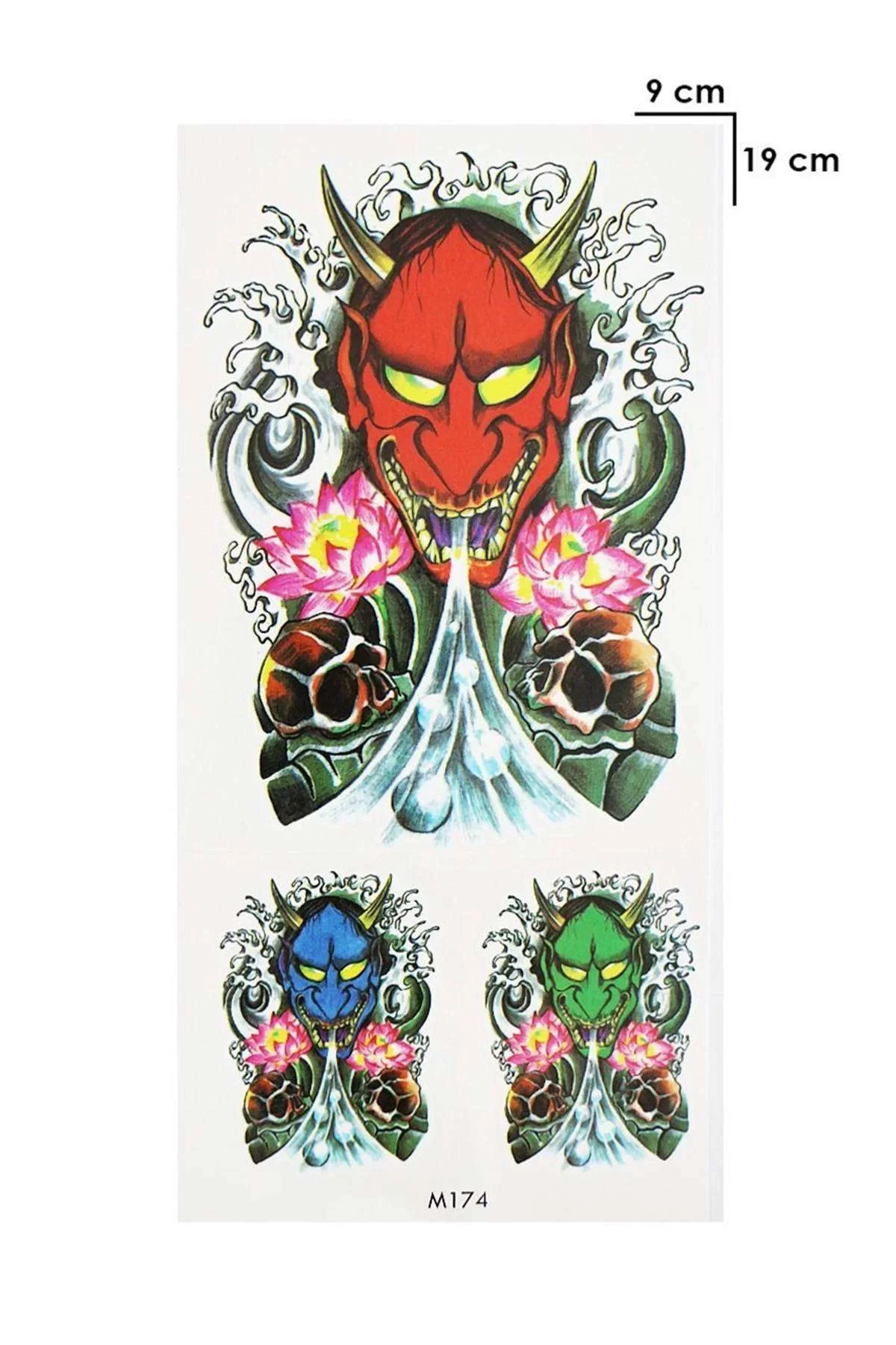 Geçici Şeytan Maske Dövme Tattoo