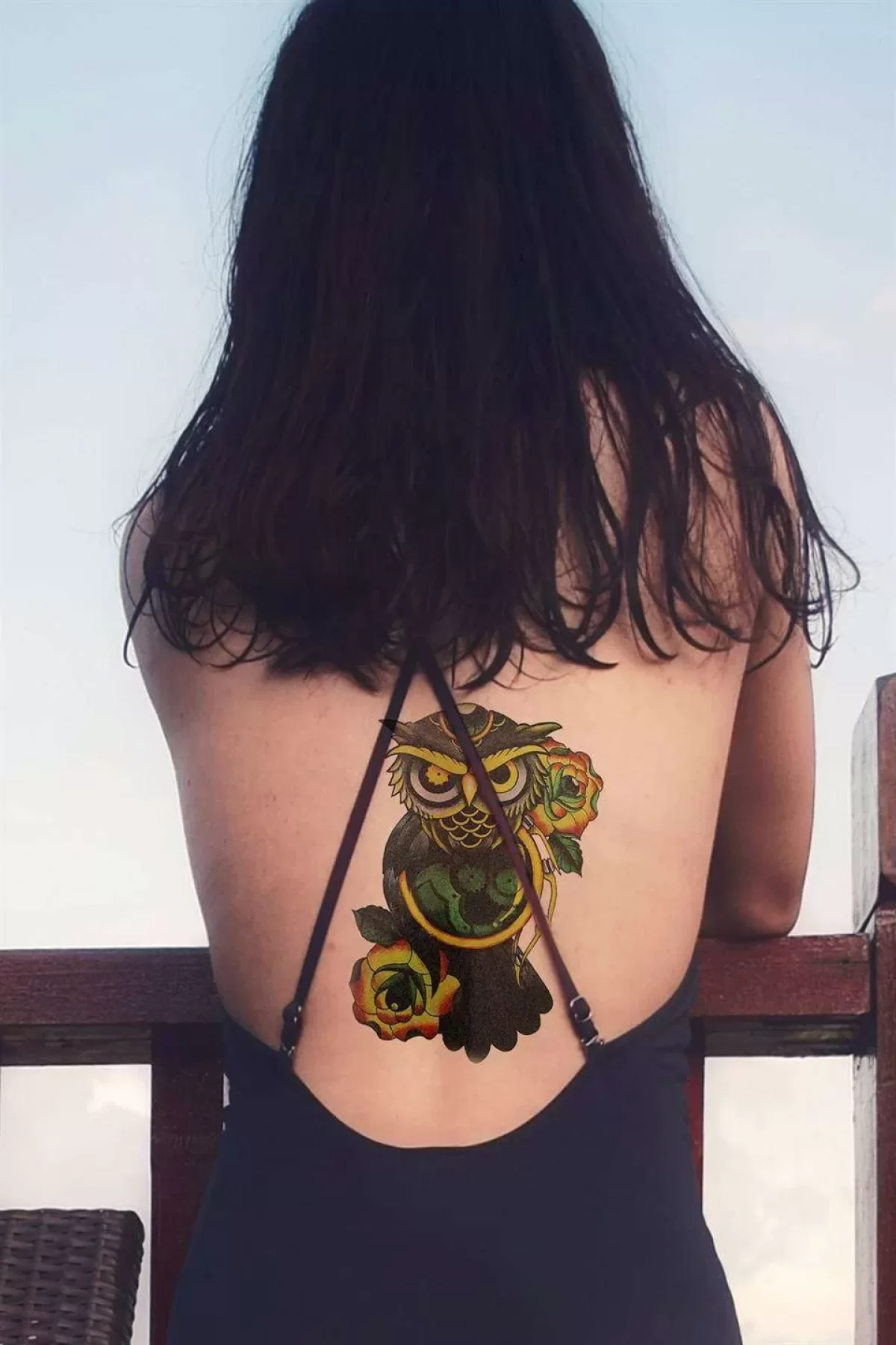 Geçici Baykuş Dövme Tattoo