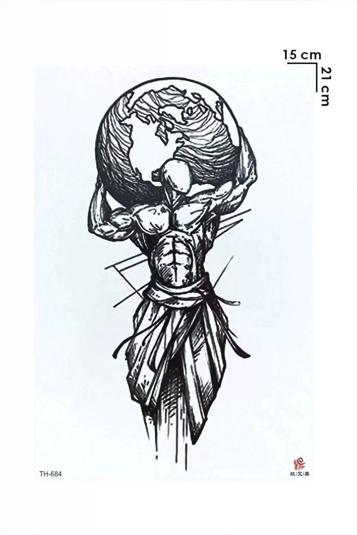 Gerçekçi Geçici Dünya Ve Erkek Modelli Dövme Tattoo
