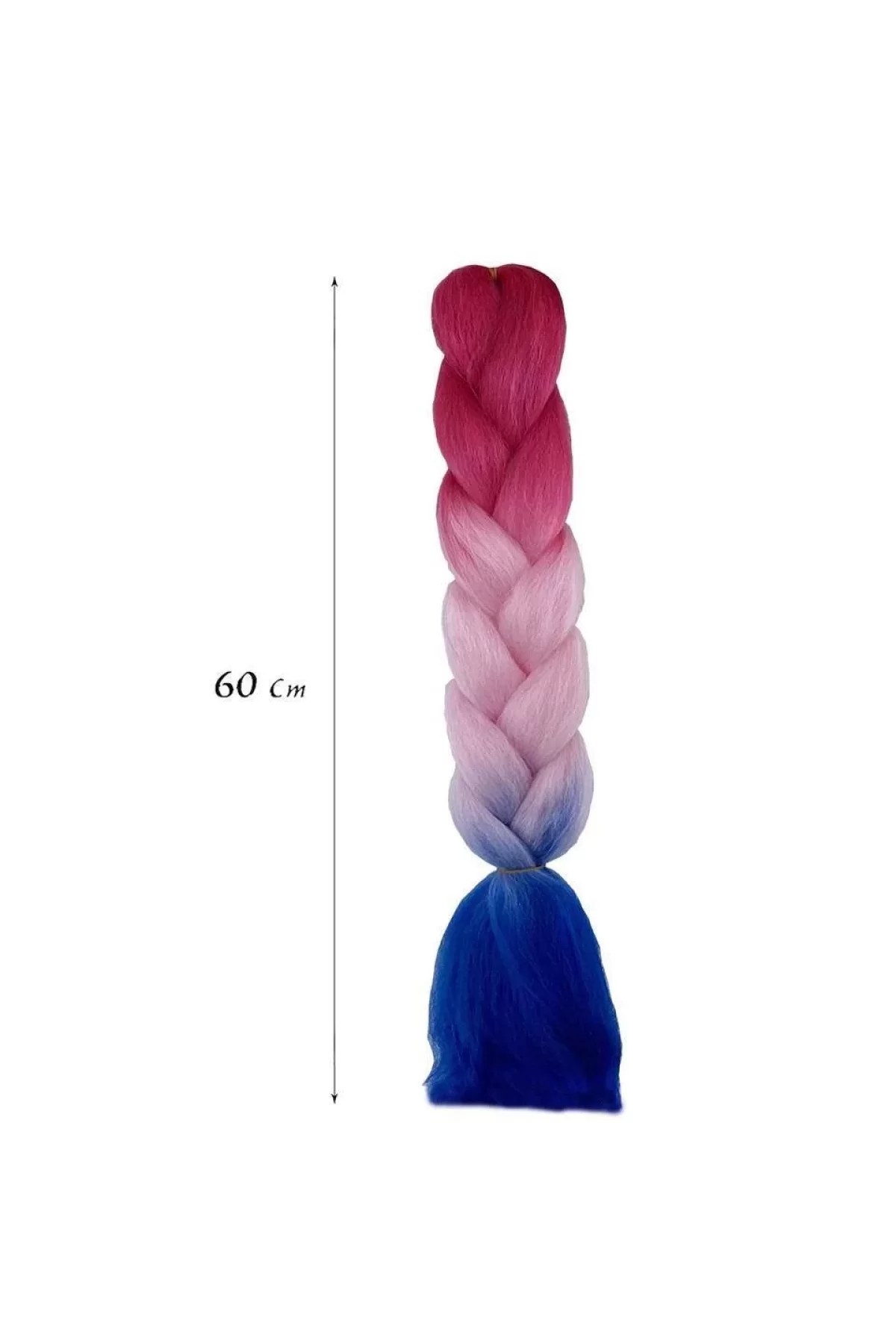 Koyu Pembe Üç Renk Ombreli Afrika Zenci Örgüsü Box Braid Sentetik Saç 60cm 100gr