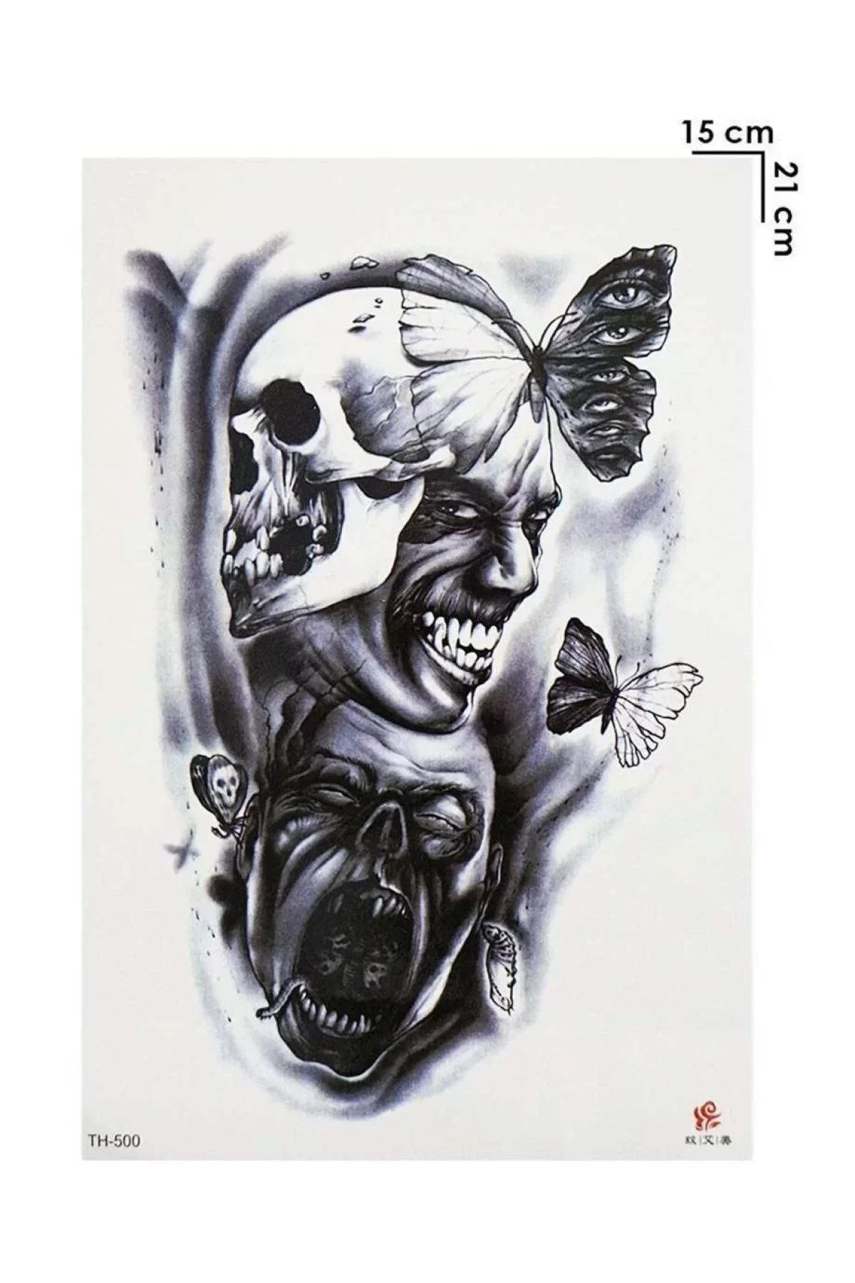 Geçici Şeytan Ve Kurukafa Dövme Tattoo