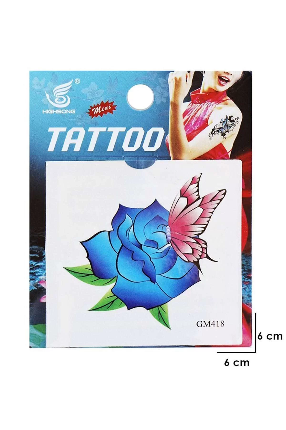 Geçici Çiçek Ve Kelebek Mini Dövme Tattoo