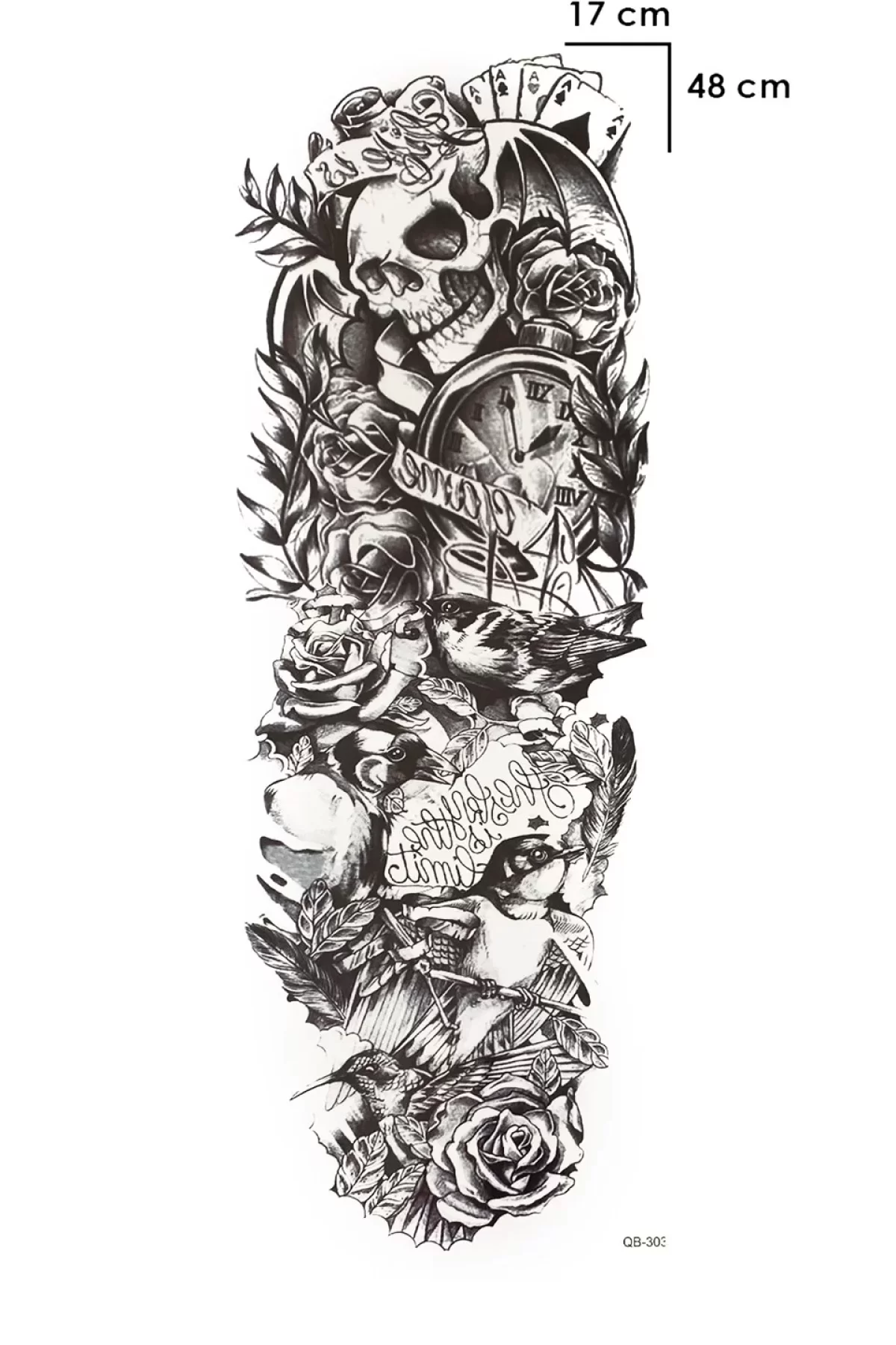 Geçici Kurukafa Ve Saat Kol Dövme Tattoo