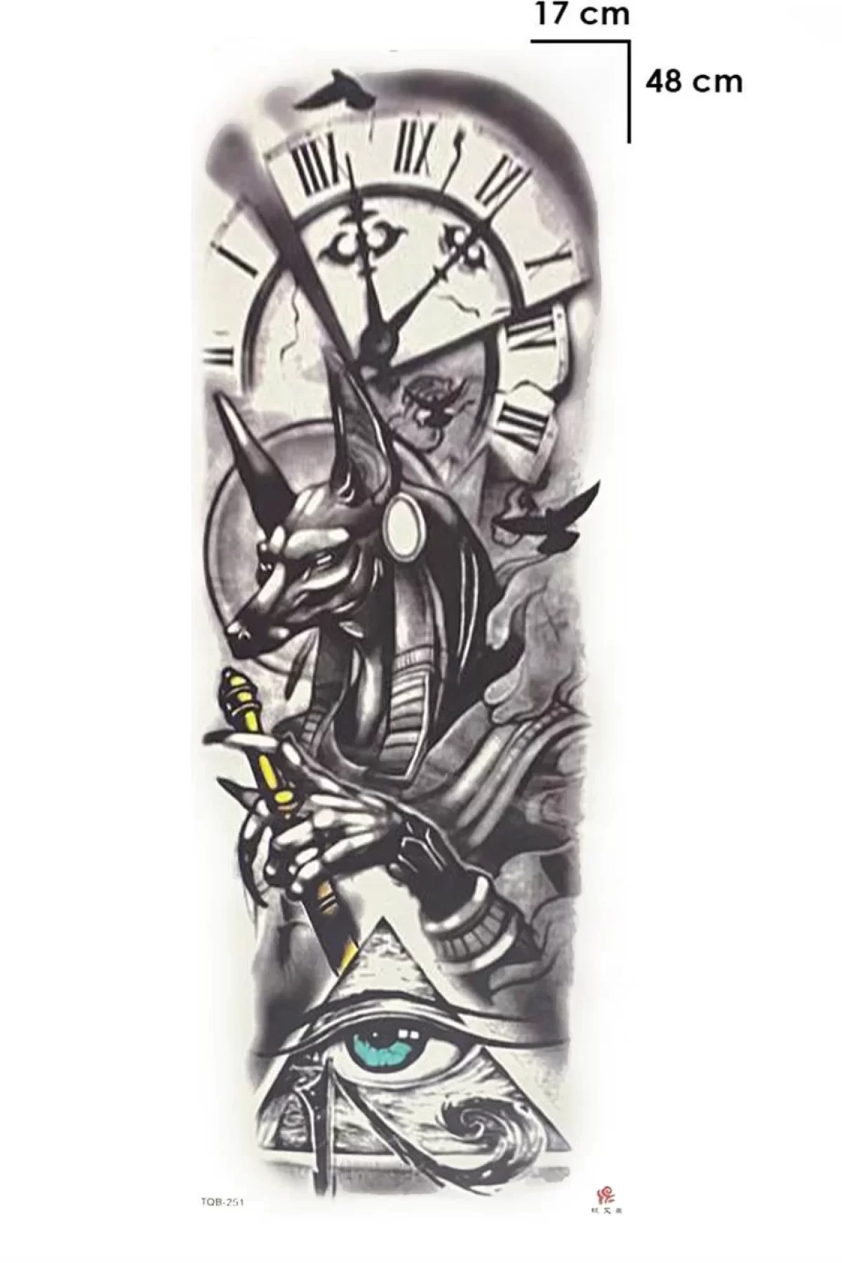 Geçici Saat Ve Anubis Kol Dövme Tattoo