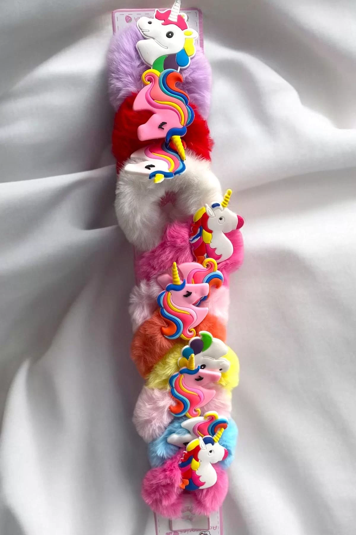 10lu Karışık Renk Unicorn Figürlü Simit Toka Set