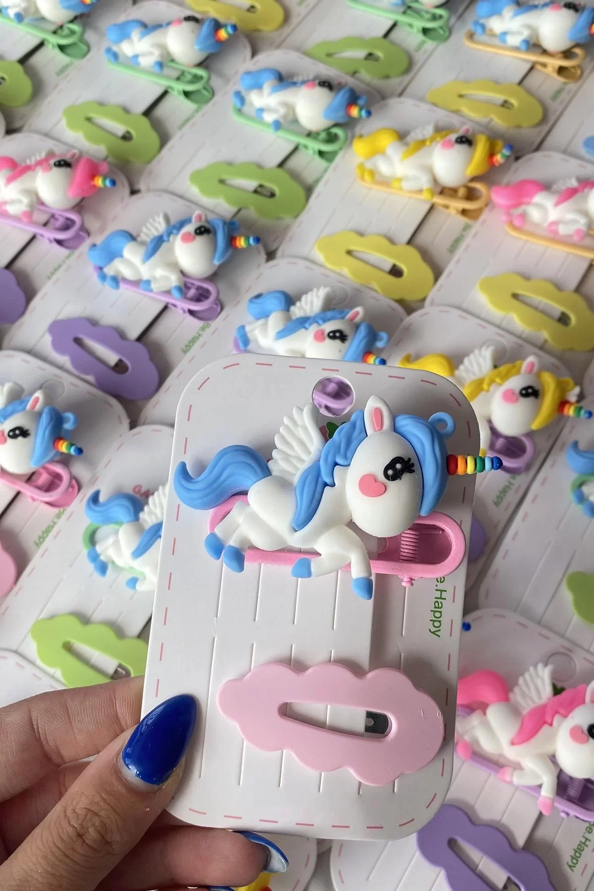 30lu Karışık Renk Unicorn Figürlü Yan Toka Set