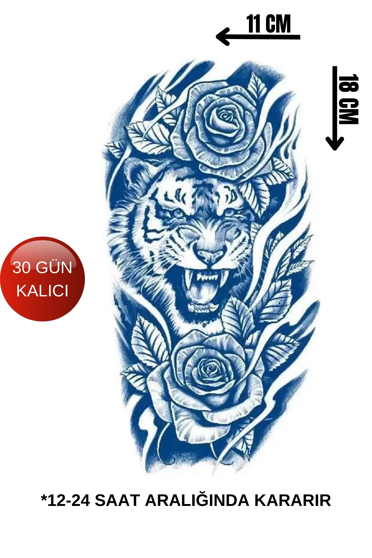 Aslan Figürlü 12 Saat Sonra Kararan Geçici Dövme Tattoo