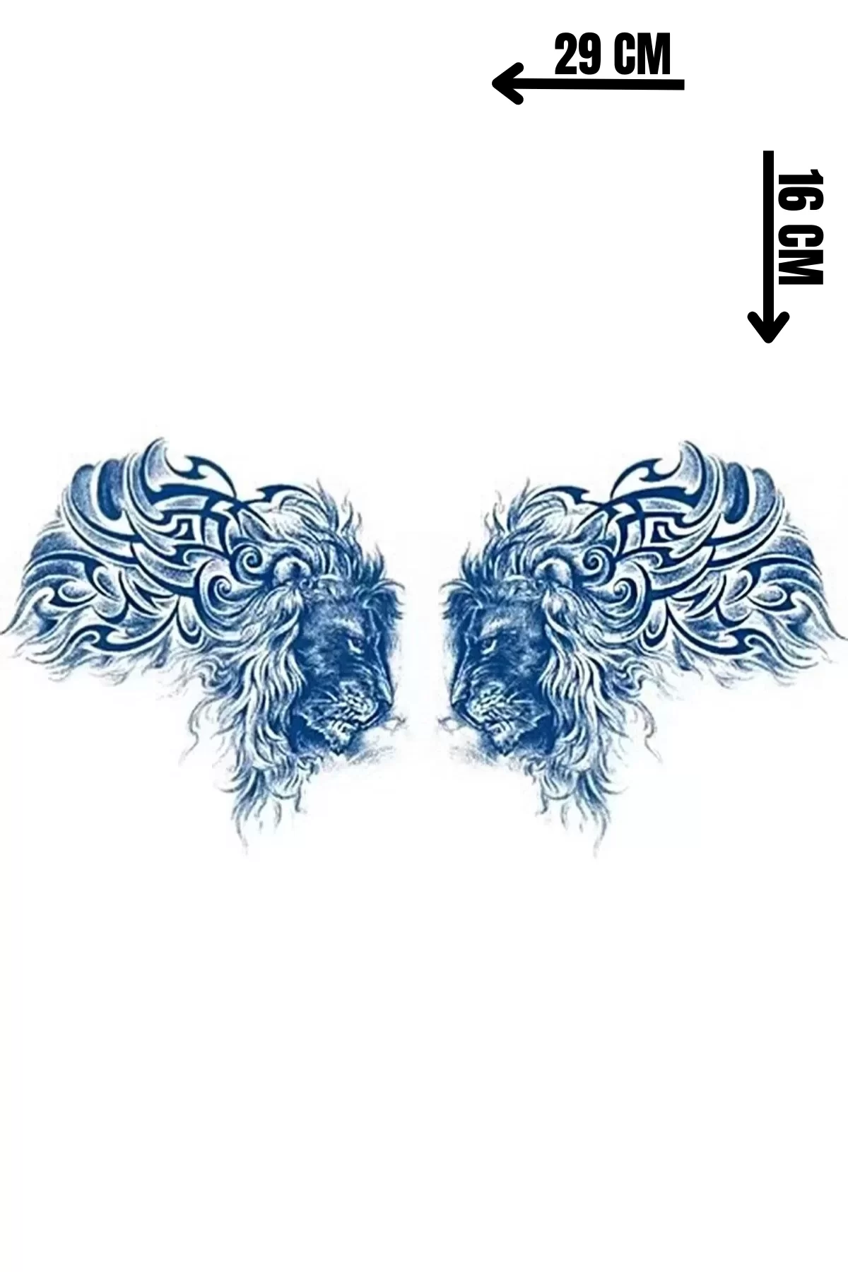 Aslan Figürlü 12 Saat Sonra Kararan Geçici Dövme Tattoo